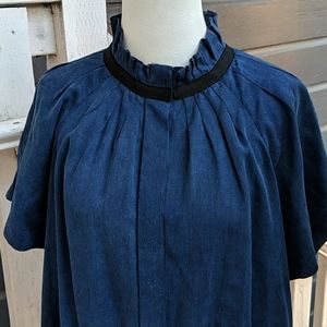 NWT Zero + Maria Cornejo Indigo Drape Top, size 6